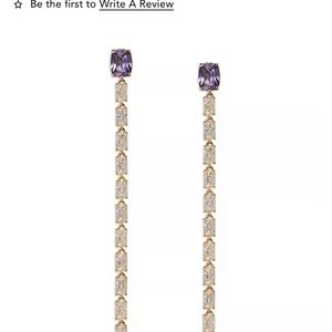 Nadri Gold and Purple Long  3” Earrings